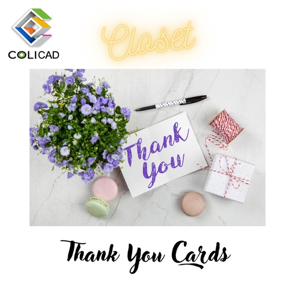 Colicad CLOSET - Thank You Cards & Tags - Get 15$ Off - Many Choices Ava… - Picture 1 of 1